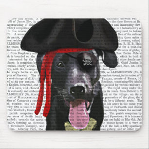 Black Labrador Pirate Mouse Mat