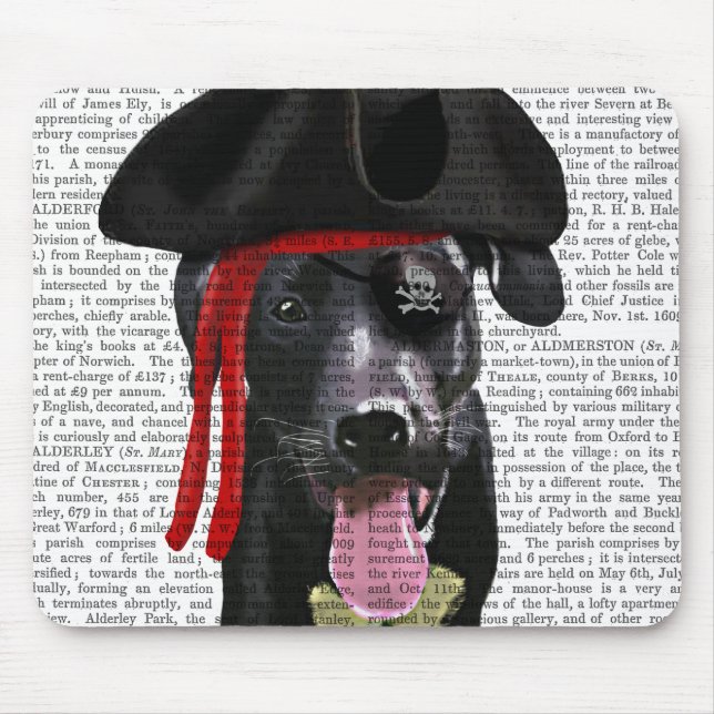 Black Labrador Pirate Mouse Mat (Front)