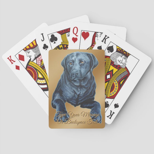 Black Labrador Playing Cards Personalised (Back)
