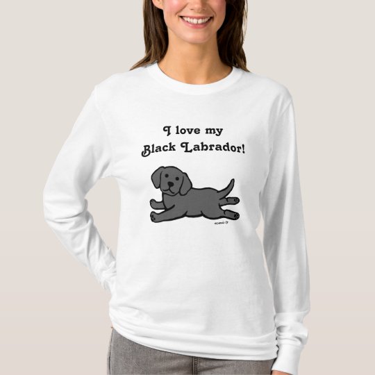 Black Labrador Puppy Cartoon T-Shirt