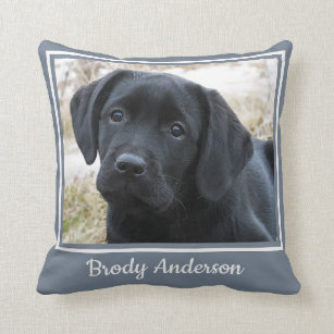 Black Labrador Puppy - Cute Dog - Black Lab Cushion