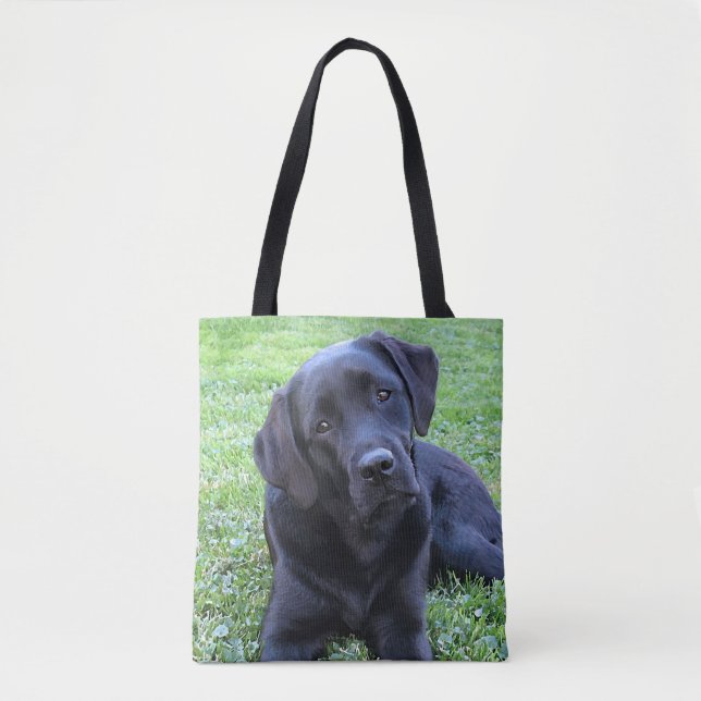 Black Labrador Puppy Dog Tote Bag (Front)