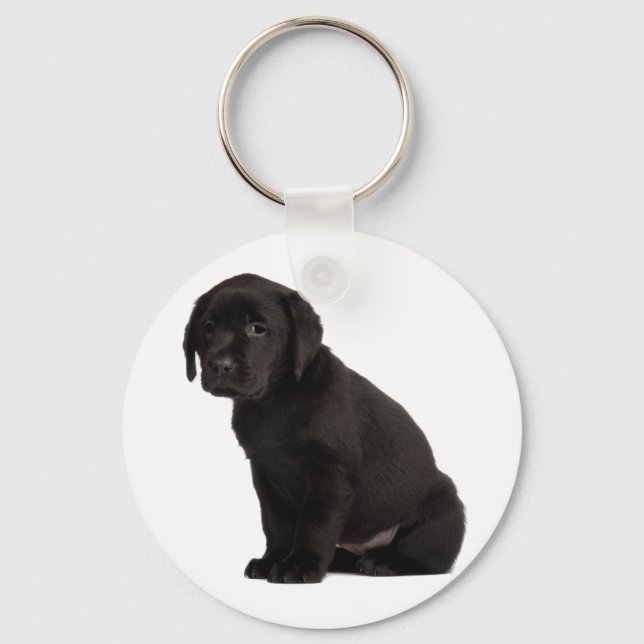 Black Labrador Puppy Key Ring (Front)