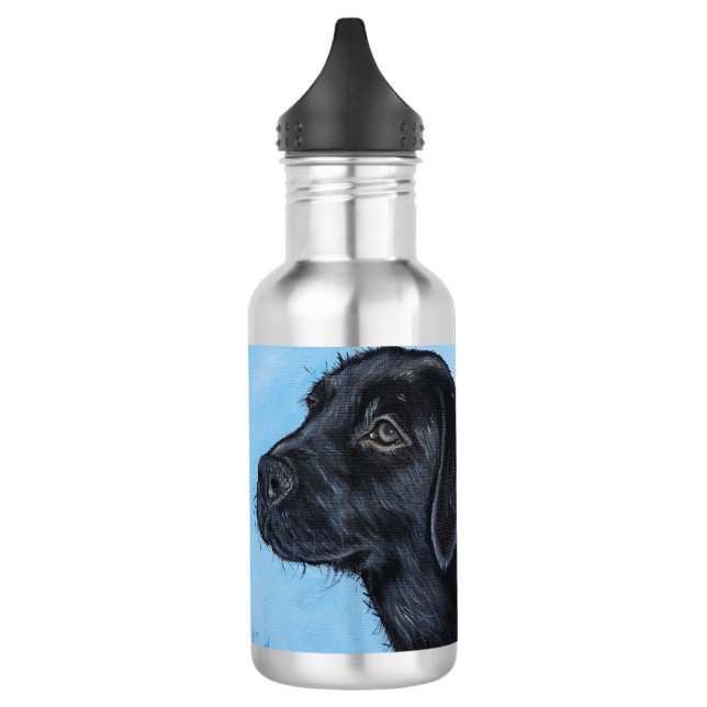 Black Labrador Puppy Painting 532 Ml Water Bottle (Left)