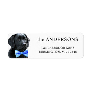 Black Labrador Puppy Return Address Label