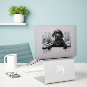 Black Labrador puppy sticker