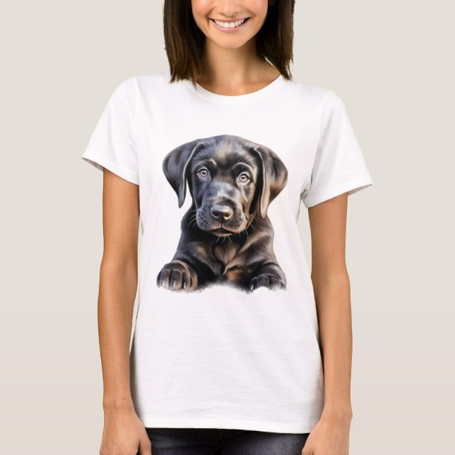 Black Labrador Puppy T-Shirt (Front)