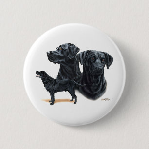 Black Labrador Retriever 6 Cm Round Badge