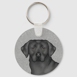 Black Labrador Retriever Art Black Lab Portrait Key Ring