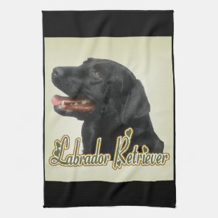 Black Labrador Retriever Art Gifts Tea Towel