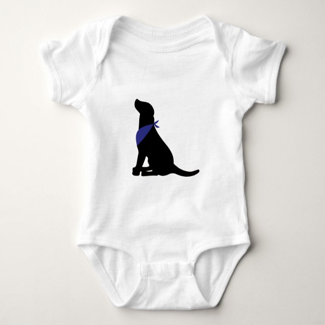 Black Labrador Retriever Baby Bodysuit (Front)