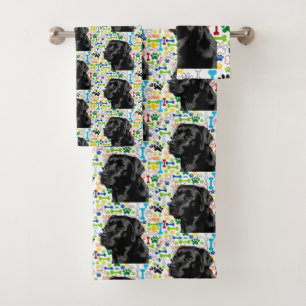 Black Labrador Retriever Bath Towel Set