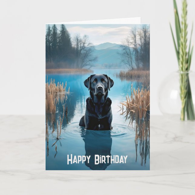 Black Labrador Retriever Birthday Card (Front)