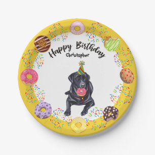  Black Labrador Retriever Birthday Party Plate