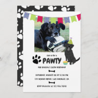 Black Labrador Retriever Birthday photo invite