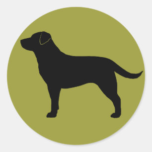 Black Labrador Retriever Black Lab Dog Silhouette Classic Round Sticker