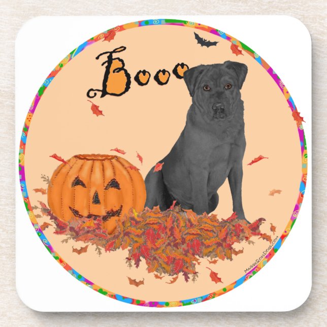 Black Labrador Retriever Boo! Coaster (Front)