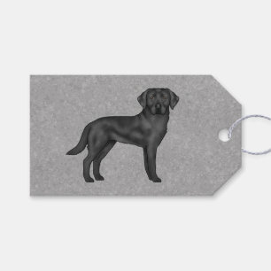 Black Labrador Retriever Cartoon Dog Lover Grey Gift Tags