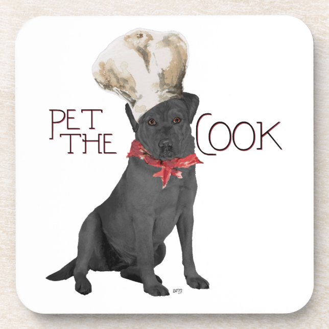 Black Labrador Retriever Chef Coaster (Front)