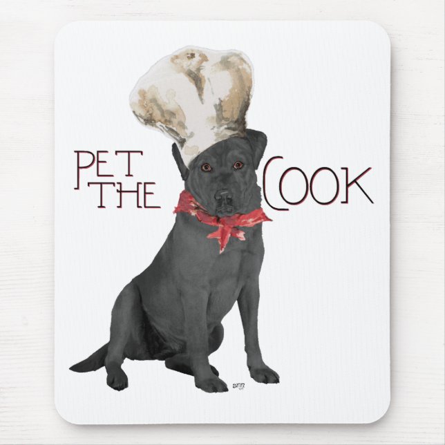 Black Labrador Retriever Chef Mouse Mat (Front)