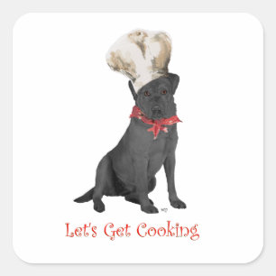 Black Labrador Retriever Chef Square Sticker