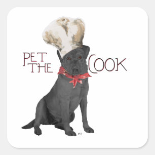 Black Labrador Retriever Chef Square Sticker