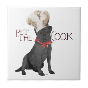 Black Labrador Retriever Chef Tile