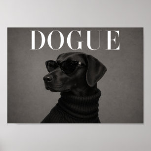 Black Labrador Retriever Chic Fashion Dog Art Prin Poster