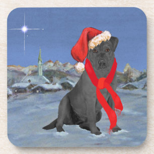 Black Labrador Retriever Christmas Coaster