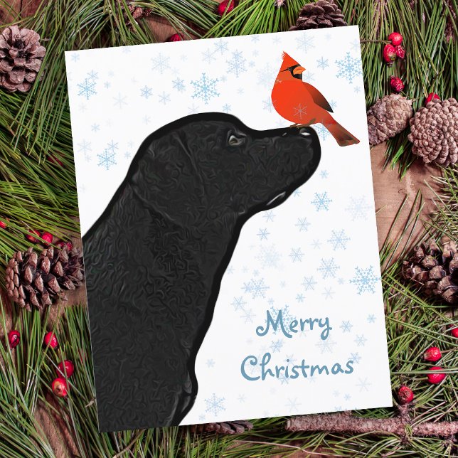 Black Labrador Retriever Christmas Holiday Card (Creator Uploaded)
