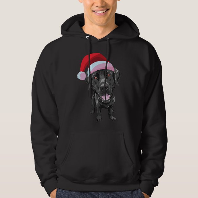 Black Labrador Retriever Christmas Hoodie (Front)