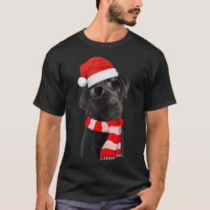 Black Labrador Retriever Christmas Lights Santa Ha T-Shirt