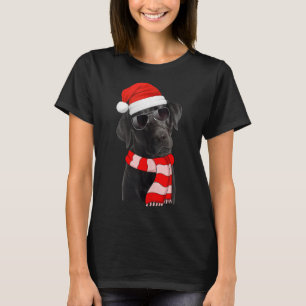 Black Labrador Retriever Christmas Lights Santa Ha T-Shirt