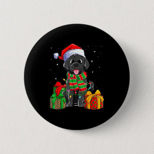 Black Labrador Retriever Christmas Lights Xmas Lab 6 Cm Round Badge