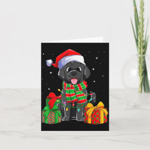 Black Labrador Retriever Christmas Lights Xmas Lab Card