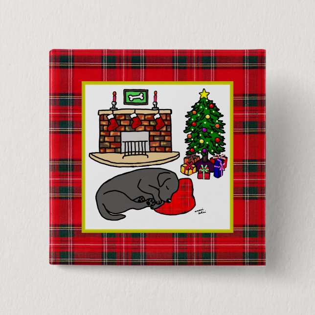 Black Labrador Retriever Christmas Pins (Front)
