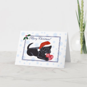 Black Labrador Retriever Christmas Snowflake Holiday Card