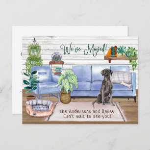 Black Labrador Retriever Cosy New Home Moving   Announcement Postcard