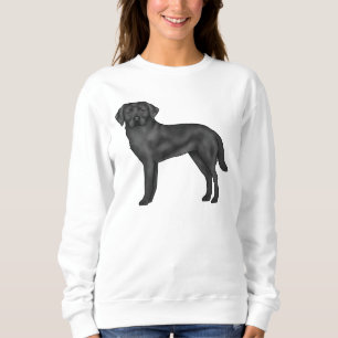 Black Labrador Retriever Cute Cartoon Dog Drawing Sweatshirt