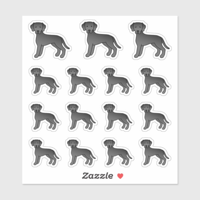 Black Labrador Retriever Cute Cartoon Dogs (Sheet)