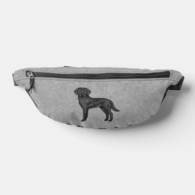 Black Labrador Retriever Cute Cartoon Lab Dog Grey Bum Bags (Lay Down)