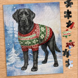 Black Labrador Retriever Cute Christmas Dog  Jigsaw Puzzle<br><div class="desc">Looking for a fun and engaging activity to share with your family this holiday season? Look no further than our jigsaw puzzle collection featuring playful Labrador Retrievers! As a dog lover, you'll adore the variety of designs we offer, including cute and cuddly puppies, loveable yellow, chocolate, and black Labs, and...</div>