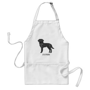 Black Labrador Retriever Cute Dog With Custom Name Standard Apron