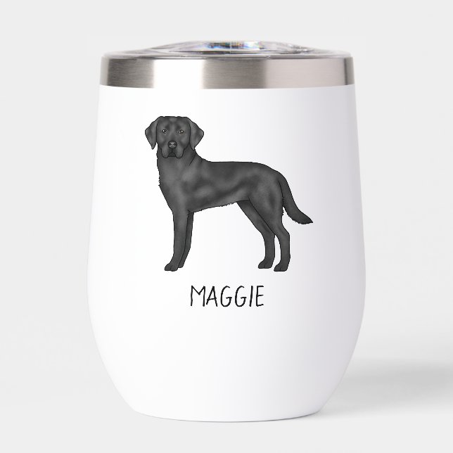Black Labrador Retriever Cute Lab Dog And Any Name (Front)