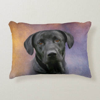 Black Labrador Retriever Decorative Cushion