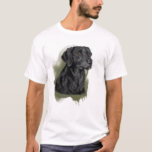 Black Labrador Retriever Digital Watercolor Art T-Shirt