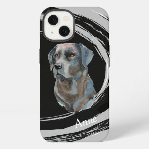 Black Labrador Retriever Dog Abstract Swirl iPhone 13 Case