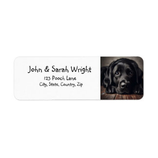 Black Labrador Retriever Dog Address Label