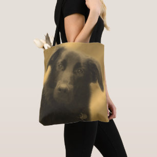 Black Labrador Retriever Dog Art  Tote Bag