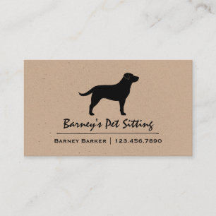 Black Labrador Retriever   Dog Breed Silhouette Business Card
